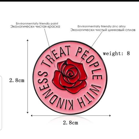 Enamel Pin/Brooch "Treat People With Kindness " - Picture 2 of 3